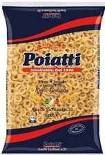 PASTA ANELLI SICILIANI DI SEMOLA DI GRANO DURO SICILIANO 100% POIATTI N°33  1 KG
