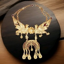 Ciondolo/collare/girocollo/collana scultura massiccia CADORO ETRUSCAN LOVEBIRDS