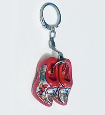 Portachiavi zoccoli legno olandese rosso Olanda mulino a vento souvenir scarpe legno portachiavi