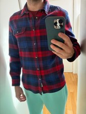 Camicia quadri H&M, cotone, taglia M, colori rosso e blu