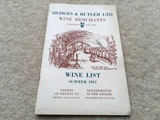 SUMMER 1957 HEDGES&BUTLER LTD