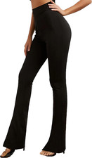 Pantaloni Donna Campana Aderenti Zampa Elefante Elasticizzati