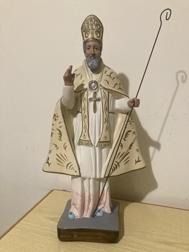 Vecchia statuina gesso santo - statuina,