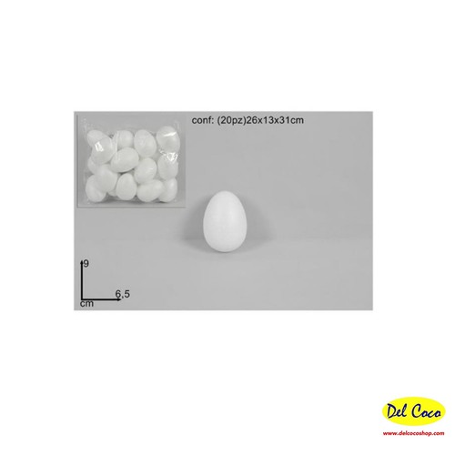 Uova polistirolo 9cm - 9cm, 20