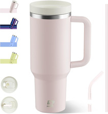 Bicchiere Termico Con Cannuccia E Manico 1200Ml,12H Caldo/24H Freddo,Bottiglia D