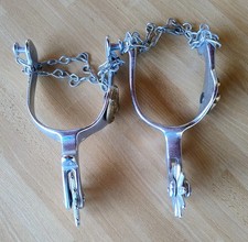 Coppia Speroni Western Mai Usati con Testa Di Cavallo equitazione