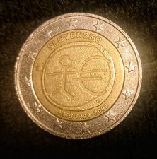 Moneta da 2 euro HMU  1999 - 2009  SLOVENSKO - RARA - CIRCOLATA