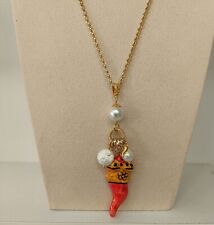 Laccio lungo ciondolo ceramica siciliana Caltagirone Perle