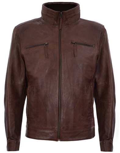 Giacca moto vintage marrone - vintage,