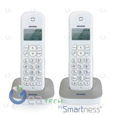 BRONDI GALA TWIN TELEFONO CORDLESS FUNZIONE ECO DECT SCHERMO SVEGLIA BIANCO GRIG
