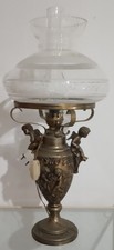 Lampada vintage stile petrolio – elettrica – con putti decorativi