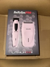 NUOVO BabylissPRO LimitedFX Silver Trimmer + Rasoio Doppia Lamina (Rosa) Ergonomico