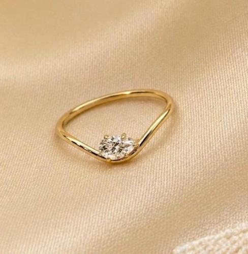 Anello ondulato diamante