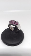 Mens ring with natural rubies - ring,
