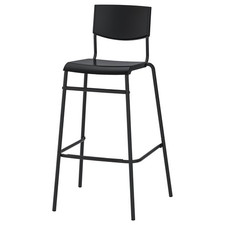 Nuovo sgabello da bar IKEA STIG con schienale nero/nero 74 cm