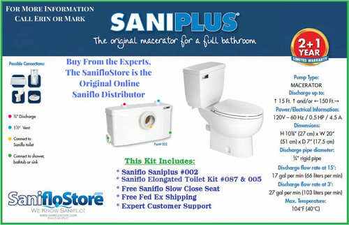 Nuovo kit allungato saniflo - wc,