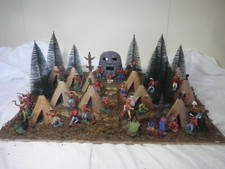 Diorama Scenario Accampamento Indiano 1:32 Soldatini Swoppets  Cloni Timpo