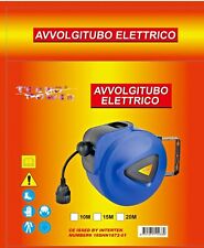 Avvolgicavo Elettrico con Cavo 10mt Prolunga Shucko Avvolgitubo Fissaggio Muro