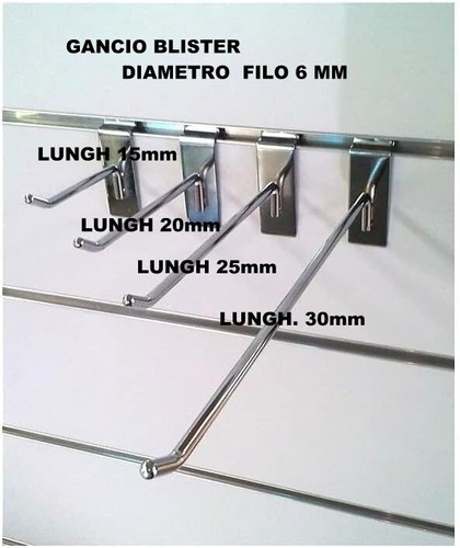 Ganci espositori d 6mm - 20,