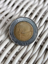 Moneta 500 lire 1988 con errore di conio -  zecca tagliata, tondello decentrato