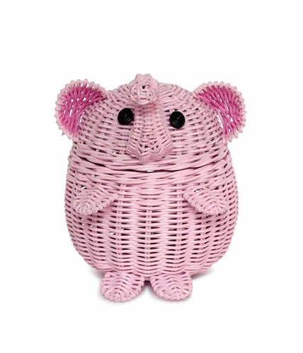Carino elefante rosa rattan