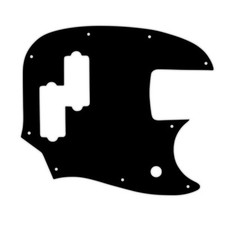 USA CUSTOM PICKGUARD per FENDER® SHORT SCALE MUSTANG BASS® PJ - 3 strati PG BLACK B