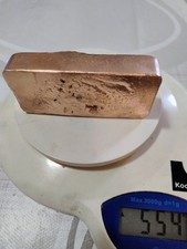 Lingotto artigianale in rame – 554g – Metallo da collezione / Materia pri