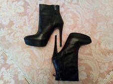Stivali Albano In pelle stivaletti tronchetti stiletto zeppa plateau platform