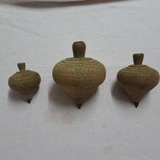 3 Trottole in legno tornite
