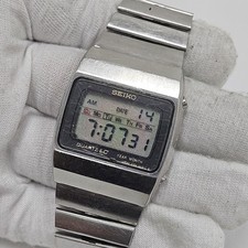 Orologio Vintage 1977 Seiko M154-4019 Uomo Vintage LCD Bracciale Originale Retrò AS-IS
