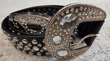 Black Belt Faux Leather Clear