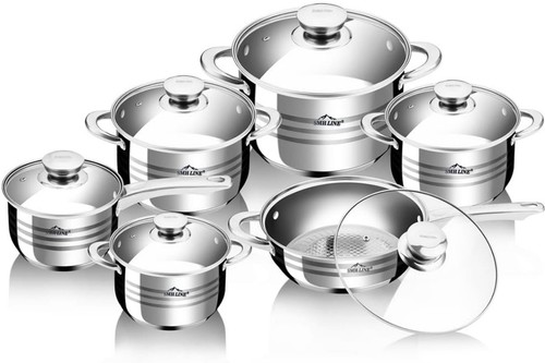 Set pentole pezzi acciaio - set,
