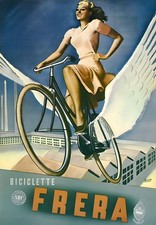 16211.Poster Decorazione Parete.Arte Interni.Biciclette FRERA Pubblicità Ciclismo Italiana Donna