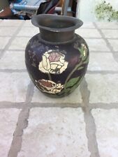 ANTICO VASO GIAPPONESE CLOISONNE MEIJI BRONZO SMALTATO 