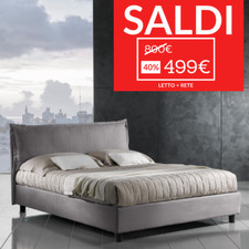 Letto Matrimoniale PERU con Rete a Doghe Compresa GRIGIO Sfoderabile e Lavabile