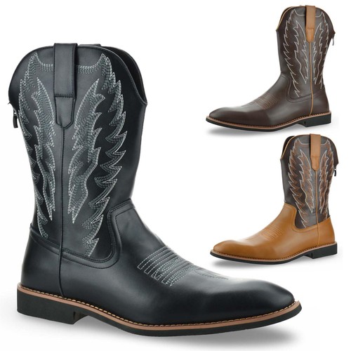 Stivali uomo zip western alla