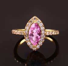 Anello vero zaffiro rosa