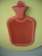 vecchia BORSA IN GOMMA per l'acqua calda ROSSO MATTONE vintage d'epoca impacchi