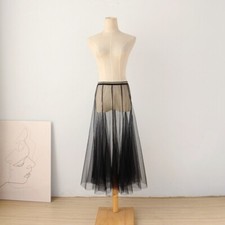 Gonna Midi Sexy In Rete Trasparente Tutu Tulle Voile Con Vita Elastico