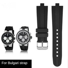 Cinturino orologio silicone 22x7mm per bracciale Bulgari Diagono nero + attrezzi