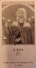 ANTICO SANTINO RITRATTO E POLVERE DI S. RITA LA SANTA DEGLI IMPOSSIBILI 