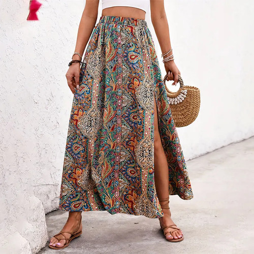 Maxi gonna floreale boho - , donna