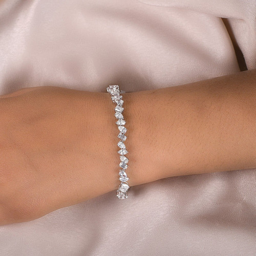 14k oro bianco braccialetto - bianco,