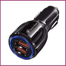 CARICABATTERIE DA AUTO USB CARICATORE CELLULARE VELOCE ACCENDISIGARI UNIVERSALE