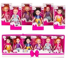 Principessa set 6 x  Mini Bambola 12cm in scatola Regalo per Casa Delle Bambole 