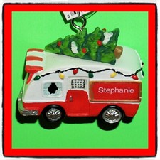 Ganz Decorazione Camper Natalizia Personalizzata Scegli Nome Bambina Rosso Albero di Natale Nuovo con etichette