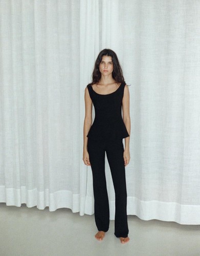 Zara crepe top black - crepe,