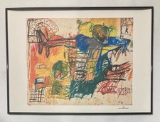 Jean-Michel Basquiat : Lithographie numérotée 50 par 70 cm. Vendue Encadrée