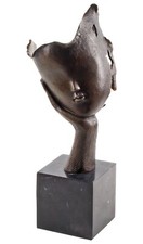 Scultura bronzo viso mano