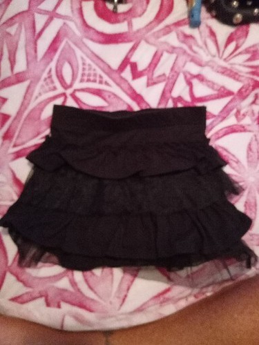 Black ruffled tiered mini - black, 4